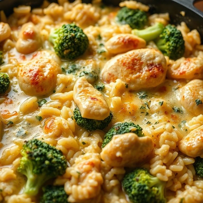 One-Pan Chicken Broccoli Rice Casserole – Easy Comfort Food for Busy Nights