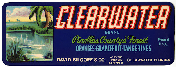 Clearwater Brand Citrus Label 1930 1950
