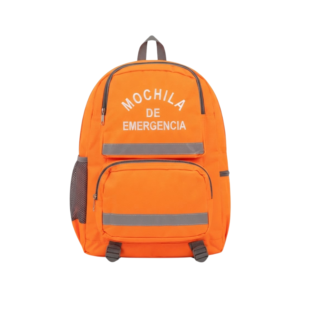 Mochila de Emergencia de Alta Visibilidad con Bolsillos Laterales
