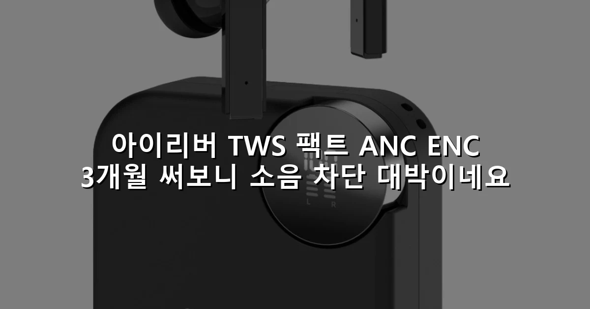 아이리버 TWS 팩트 ANC ENC 3개월 써보니 소음 차단 대박이네요