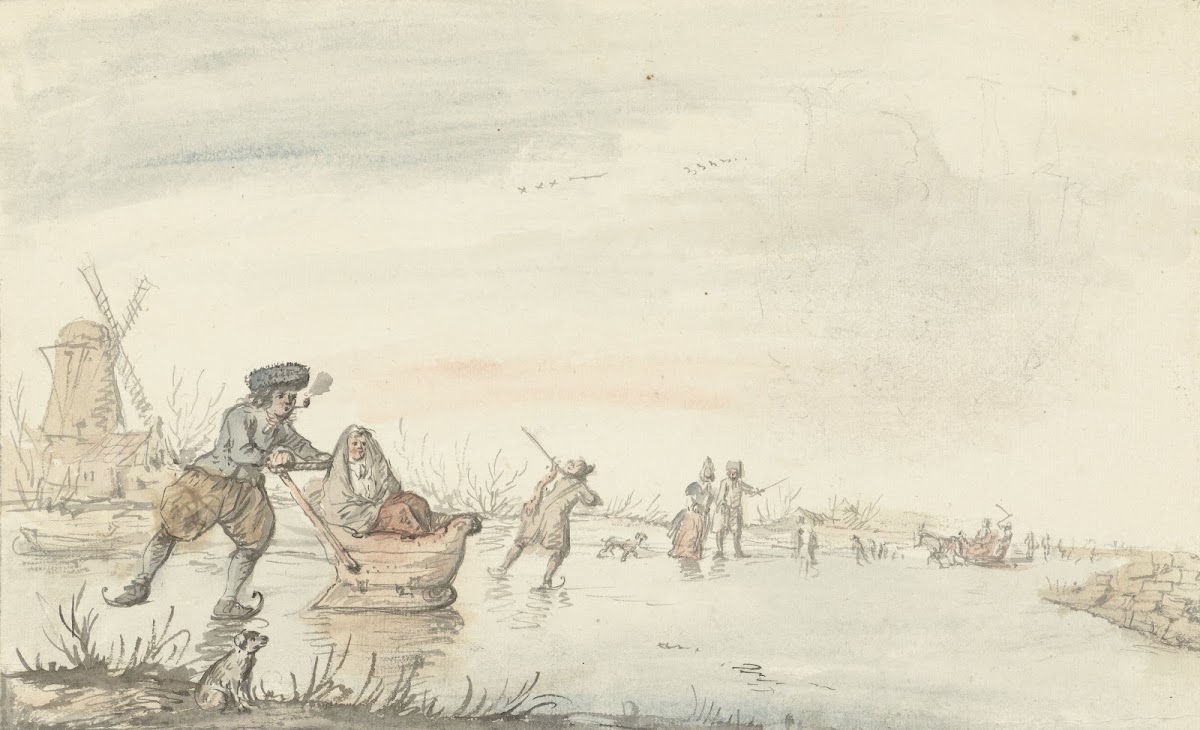Wintergezicht op het Zwarte Water bij Zwolle 1661   1693