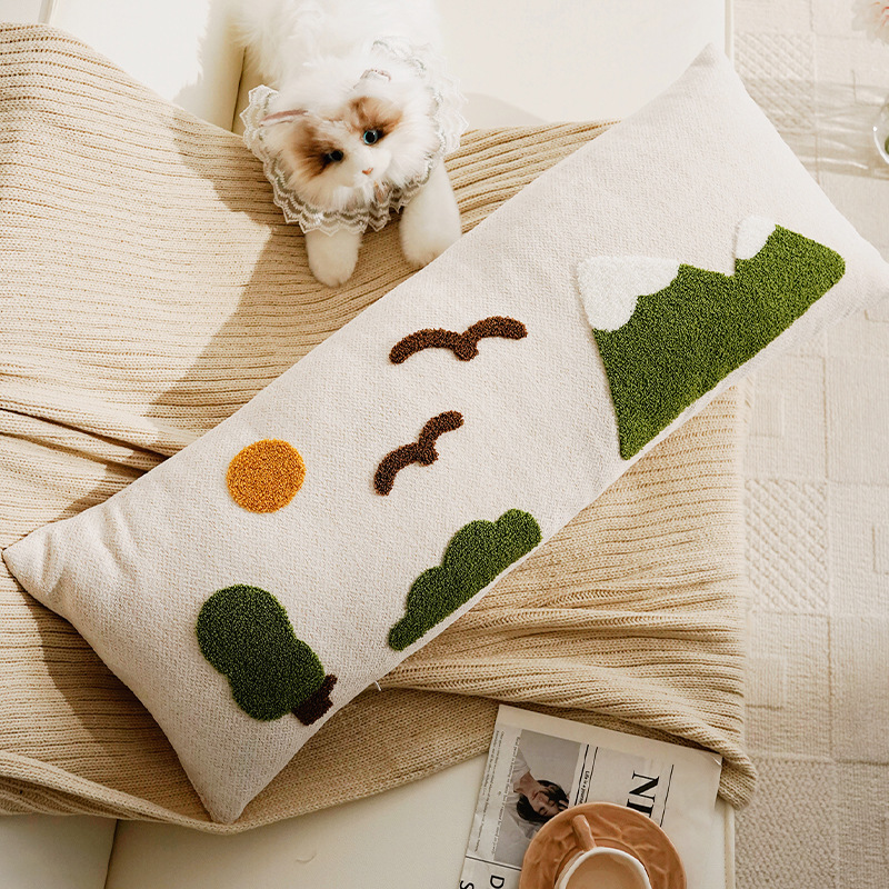 Long pillow with pattern, cotton