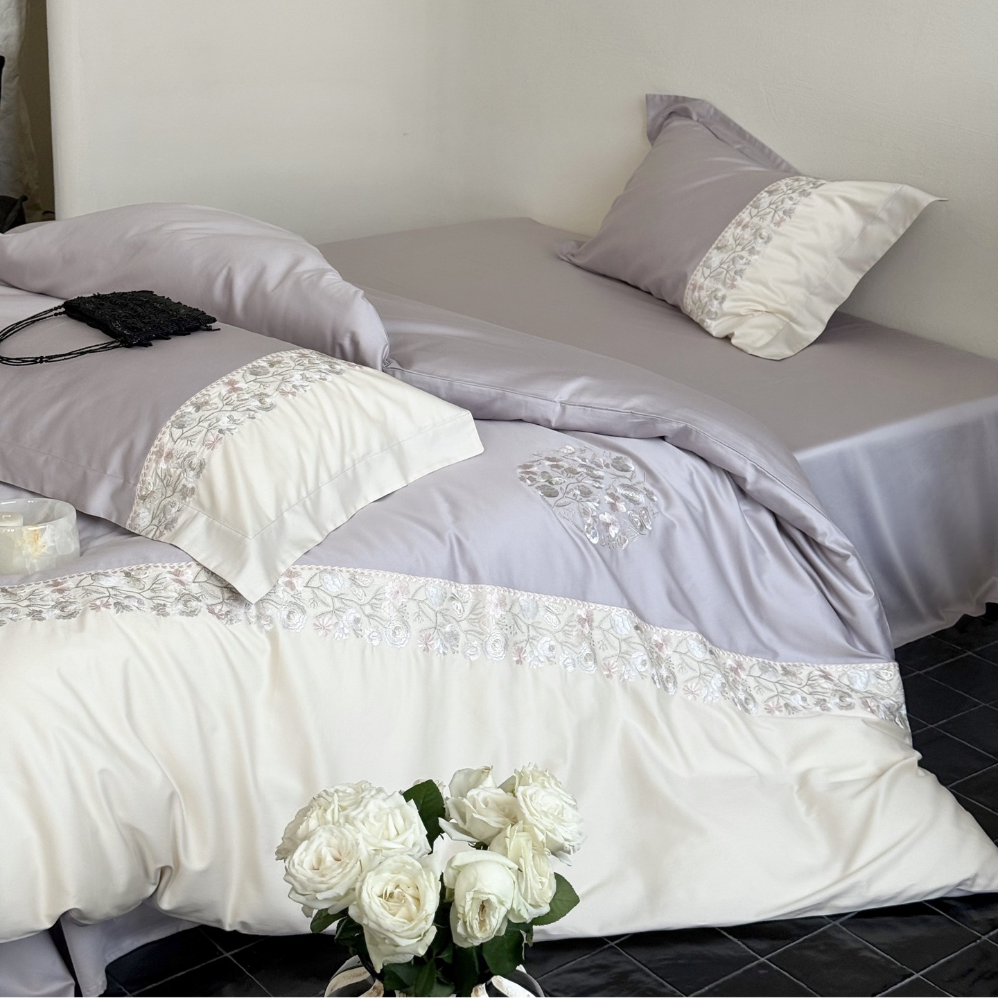 Romantic bedding set made from Egyptian long-staple cotton