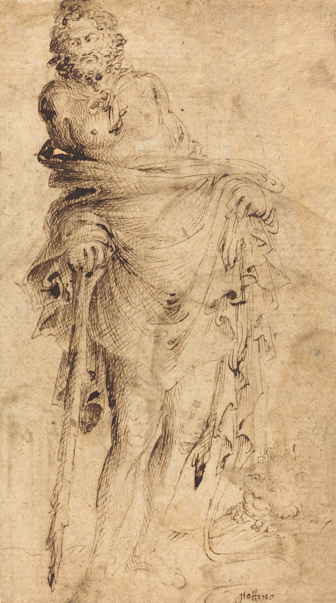 Hercules Leaning on His Club recto c 1440