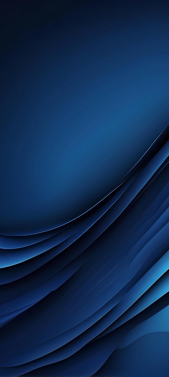 Abstract Blue Curved Layers - Digital Abstract Art 2K iPhone Wallpaper (1440x3200)