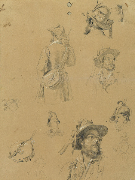 Skizze zur Szene aus dem Tiroler Freiheitskampf 1840