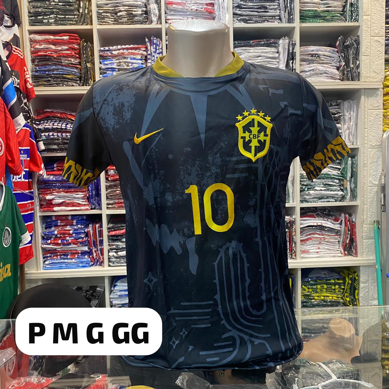 Camisa Seleção Brasil preta com nº10 – Atacado no Brás