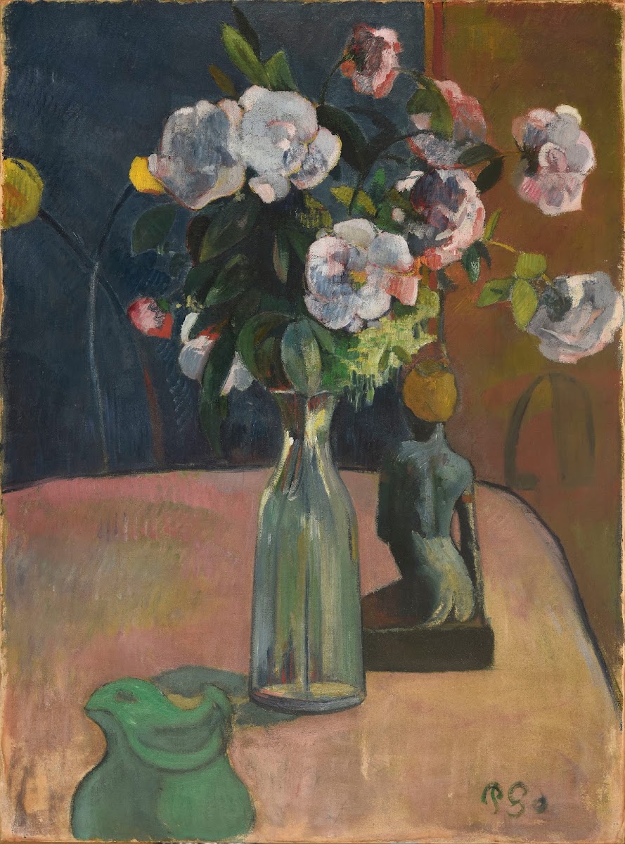 Roses et statuette 1889