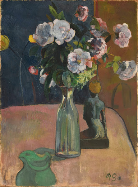 Roses et statuette 1889