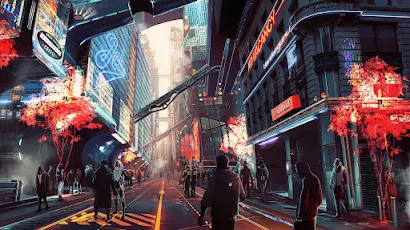 Artwork, Futuristic City, Cyberpunk, Science Fiction, Digital Art 4K Wallpaper Background