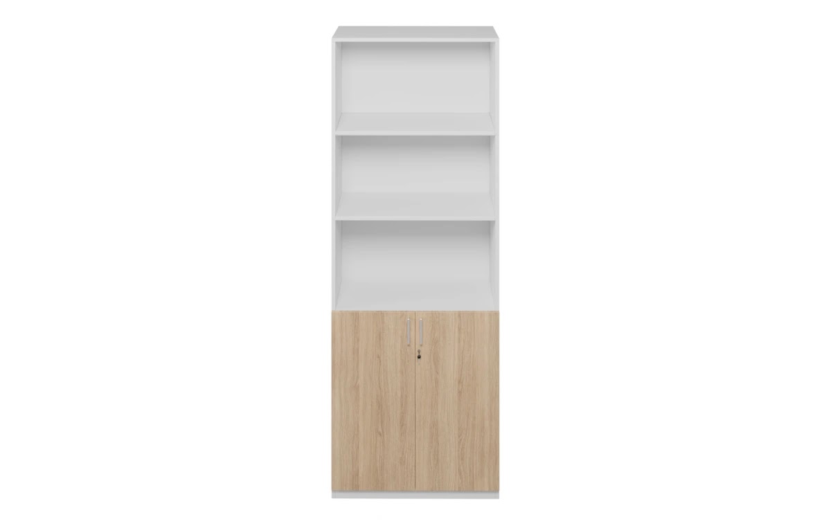 RADAR Color Full Height Two-Lower Door and Top Open Storage Cabinet