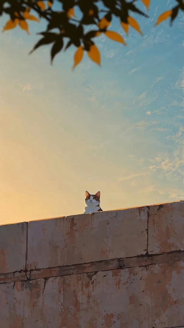Curious Cat Sunset