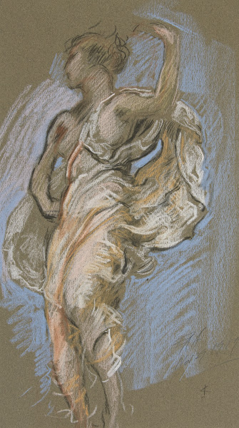 Study for figure of 4 pm in The Hours ceiling at the state capitol building in H