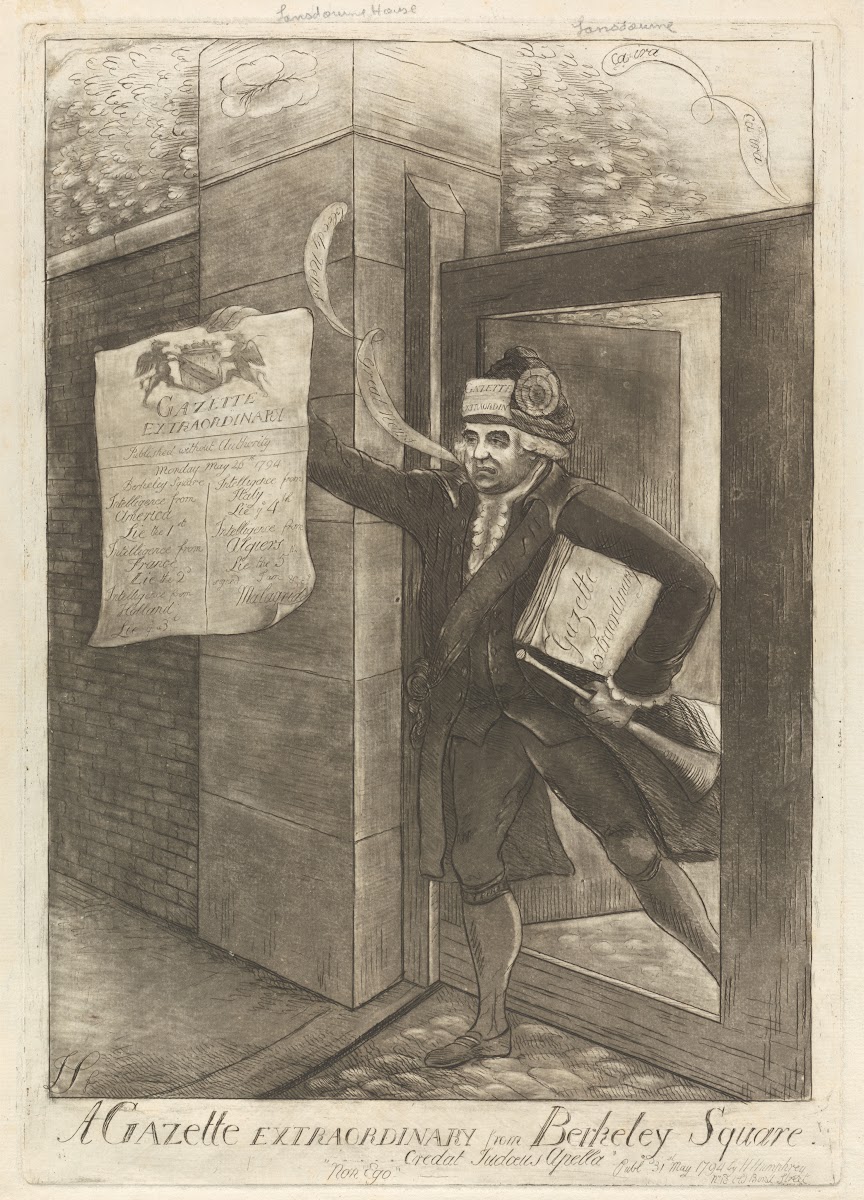 A Gazette Extraordinary from Berkerley Square 1794