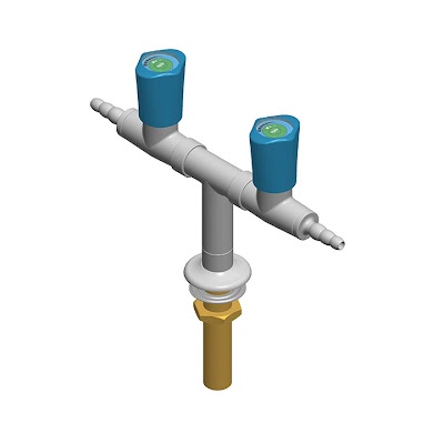Standout 2 Taps –T -Distribution - Bench-Mounted Gas Taps by Southern CGS