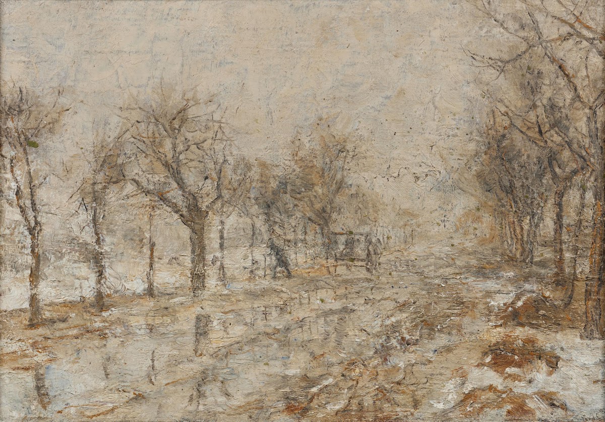 Landstraße mit Kutsche 1890