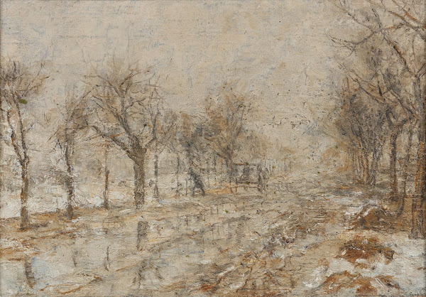 Landstraße mit Kutsche 1890