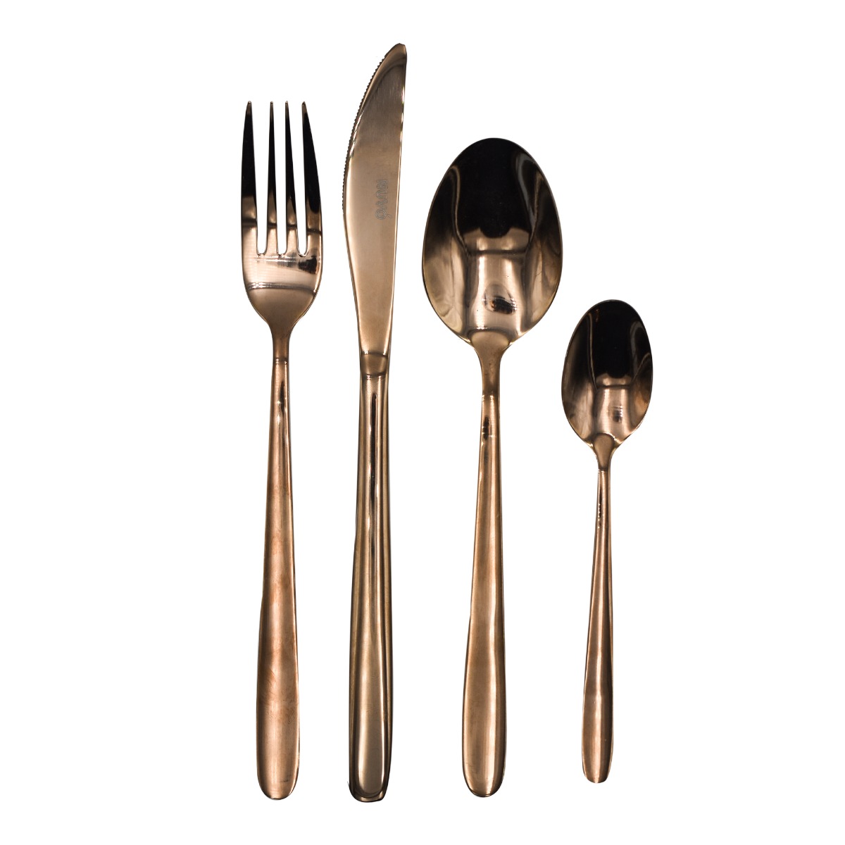 Set de cubiertos de acero inoxidable Florencia color oro rosado, 16 piezas