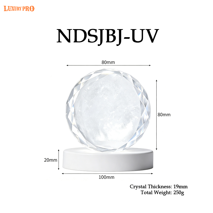 3D Inner Engraved Crystal Ornament, UV Printed