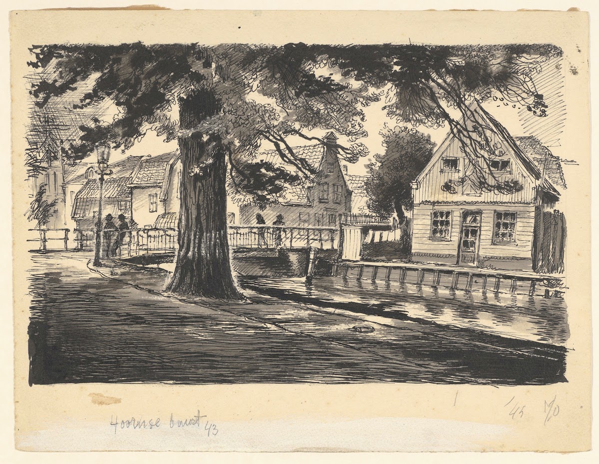 Gezicht op de Hoornsebuurt 1945