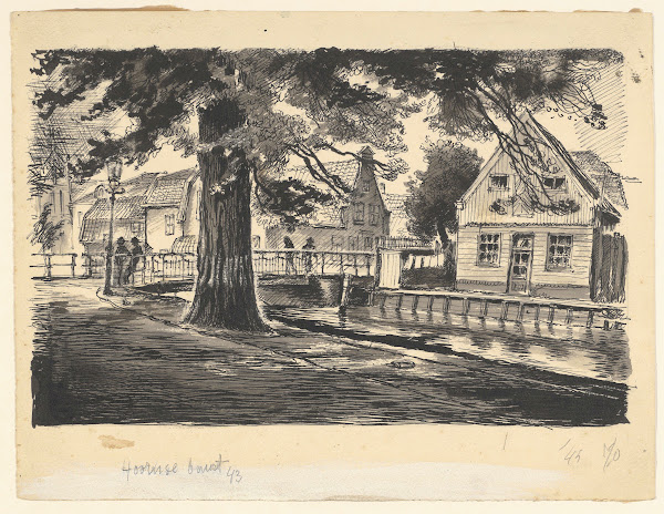 Gezicht op de Hoornsebuurt 1945