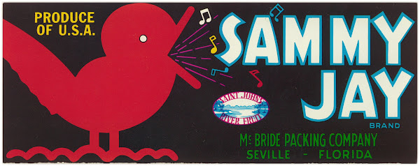 Sammy Jay Brand Citrus Label 1930s