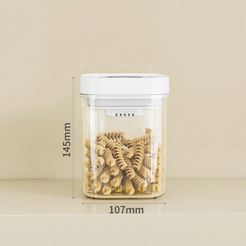 Plastic storage container with pressure seal