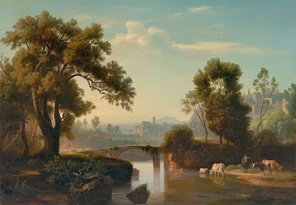 Italienische Landschaft mit Hirten circa 1841