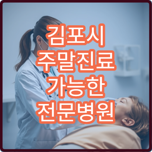 김포시 주말진료 가능한 전문병원 토요일 진료 안내