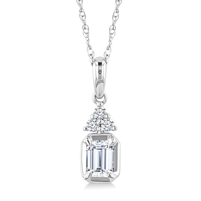 Emerald Shape Diamond Fashion Pendant