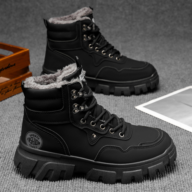 Men's winter boots, lined, water-resistant