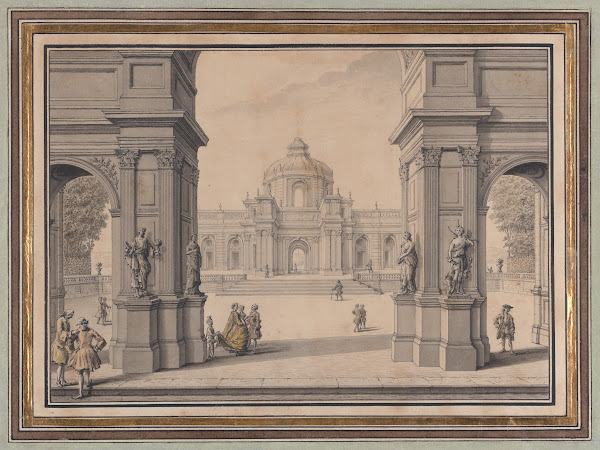 Architectural Capriccio with a Palace seen through a Triumphal Arch ca 175059
