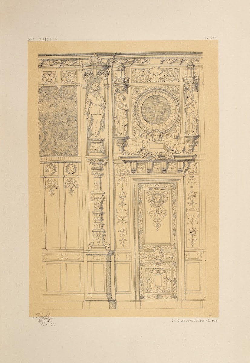 Porte et arrachement de lambris fragments historiques de la renaissance 1866