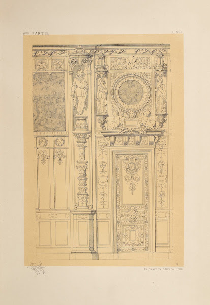 Porte et arrachement de lambris fragments historiques de la renaissance 1866