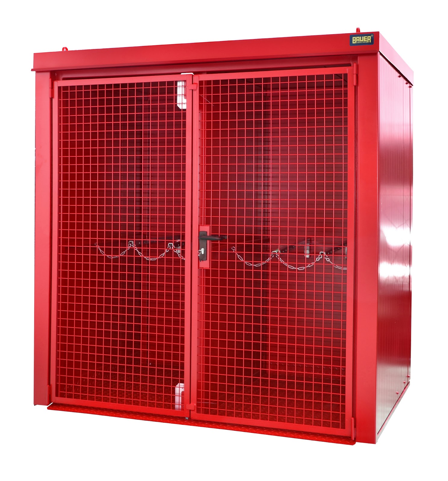 Gasflessen-container GFC-B/W M2, gelakt, Vuurrood