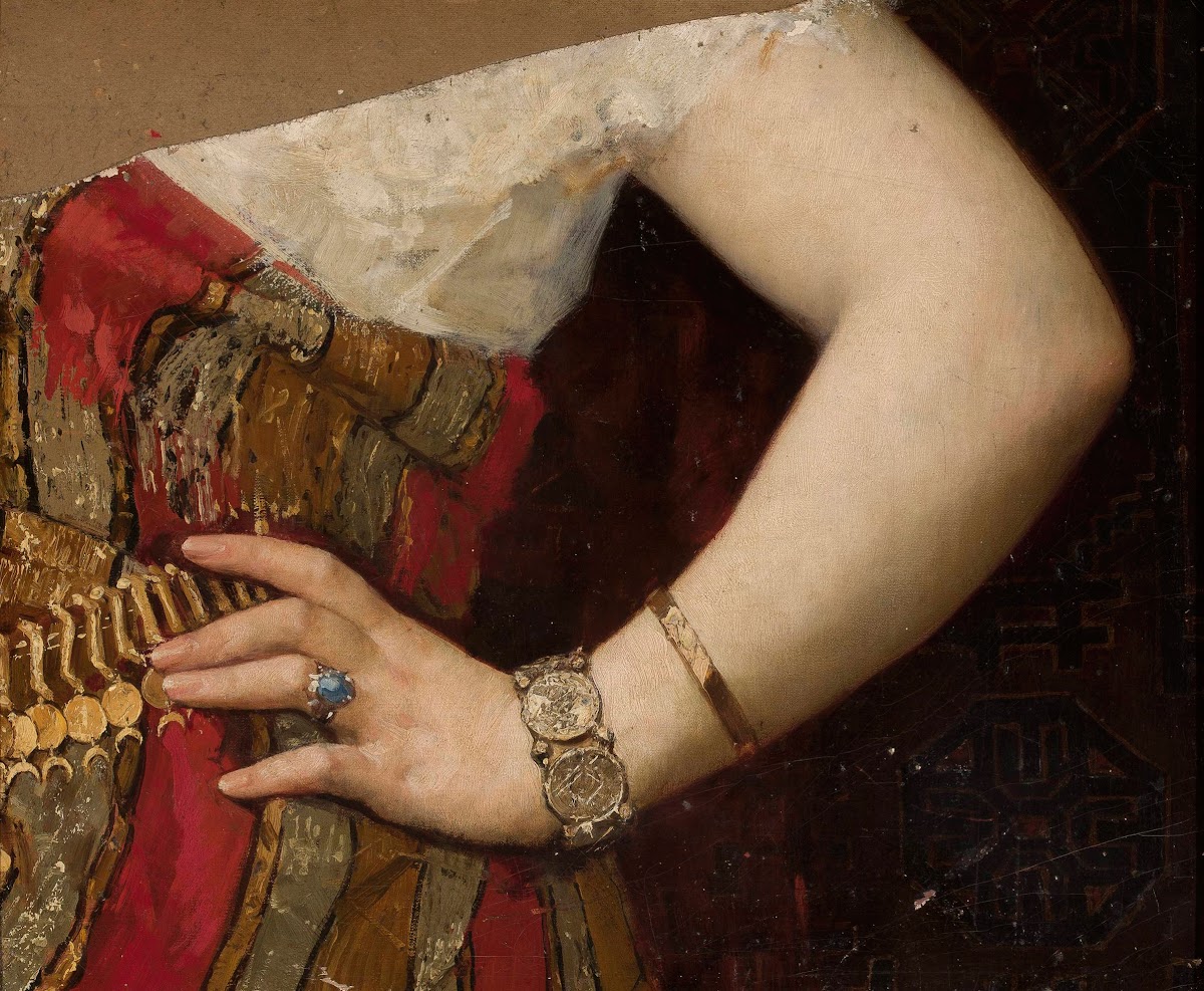 Fragment of the portrait of Matylda Godebska  hand 1881
