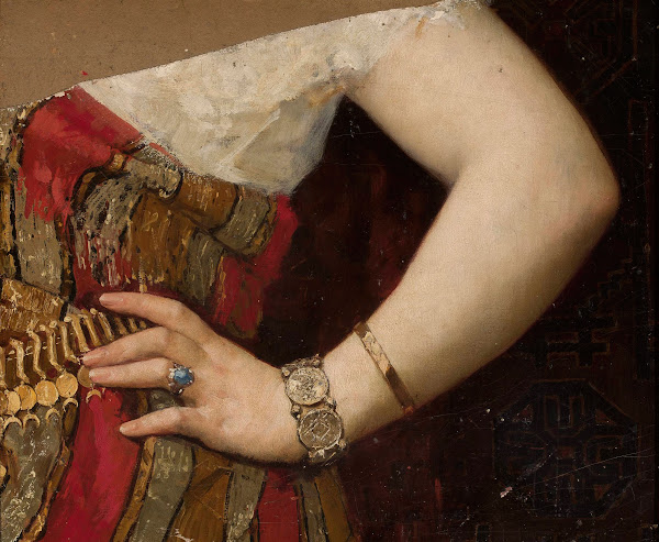 Fragment of the portrait of Matylda Godebska  hand 1881