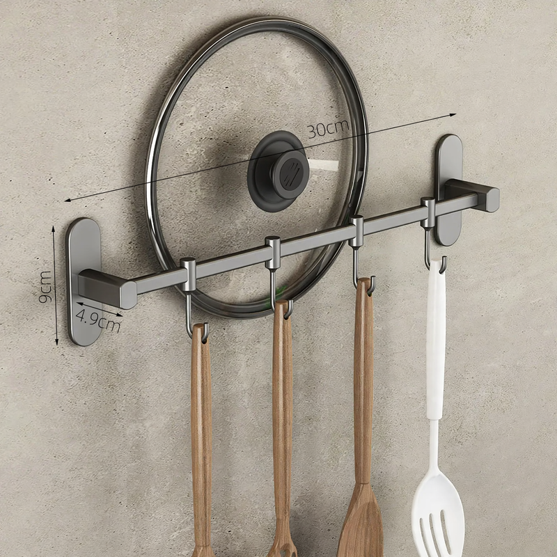 Stainless steel wall hooks for the kitchen, without drilling