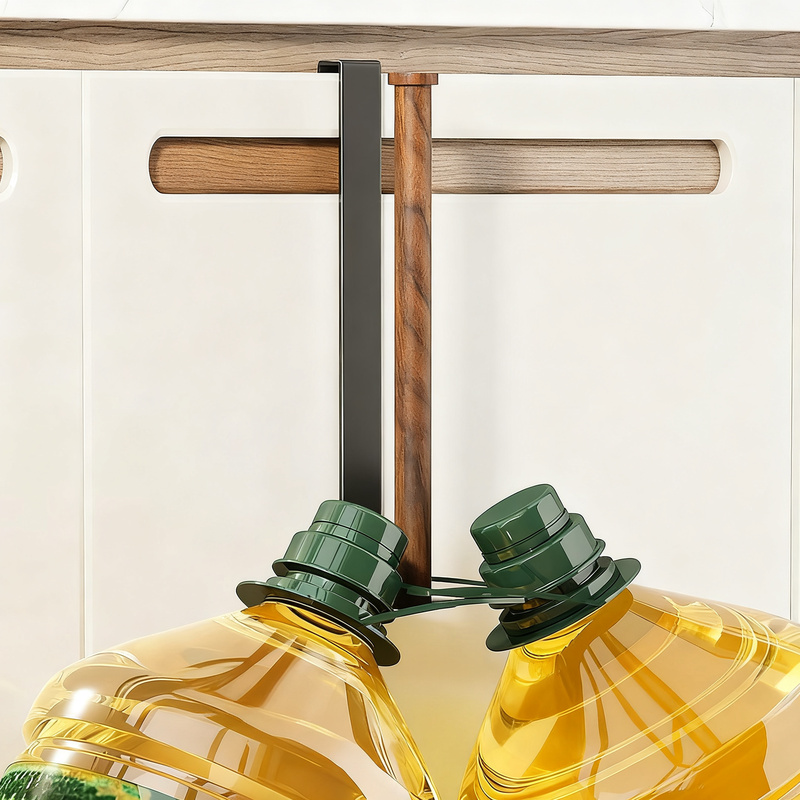 Paper towel holder with aluminum and walnut wood