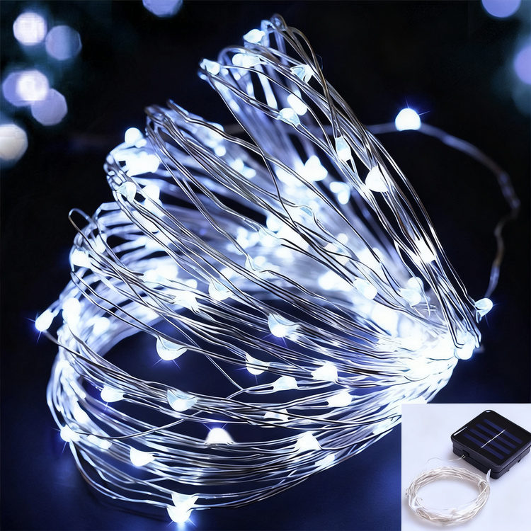 Solar Copper Wire Light String with Remote