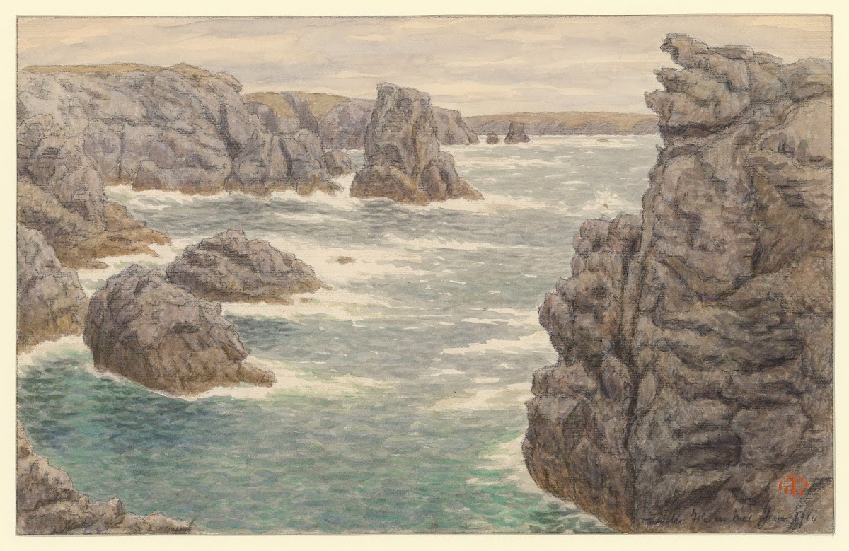 Belle Isle en Mer vue de la côte des Poulains 1910