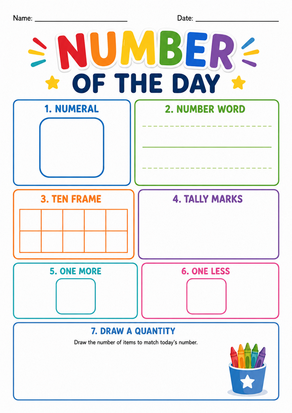 Number of the Day Worksheet