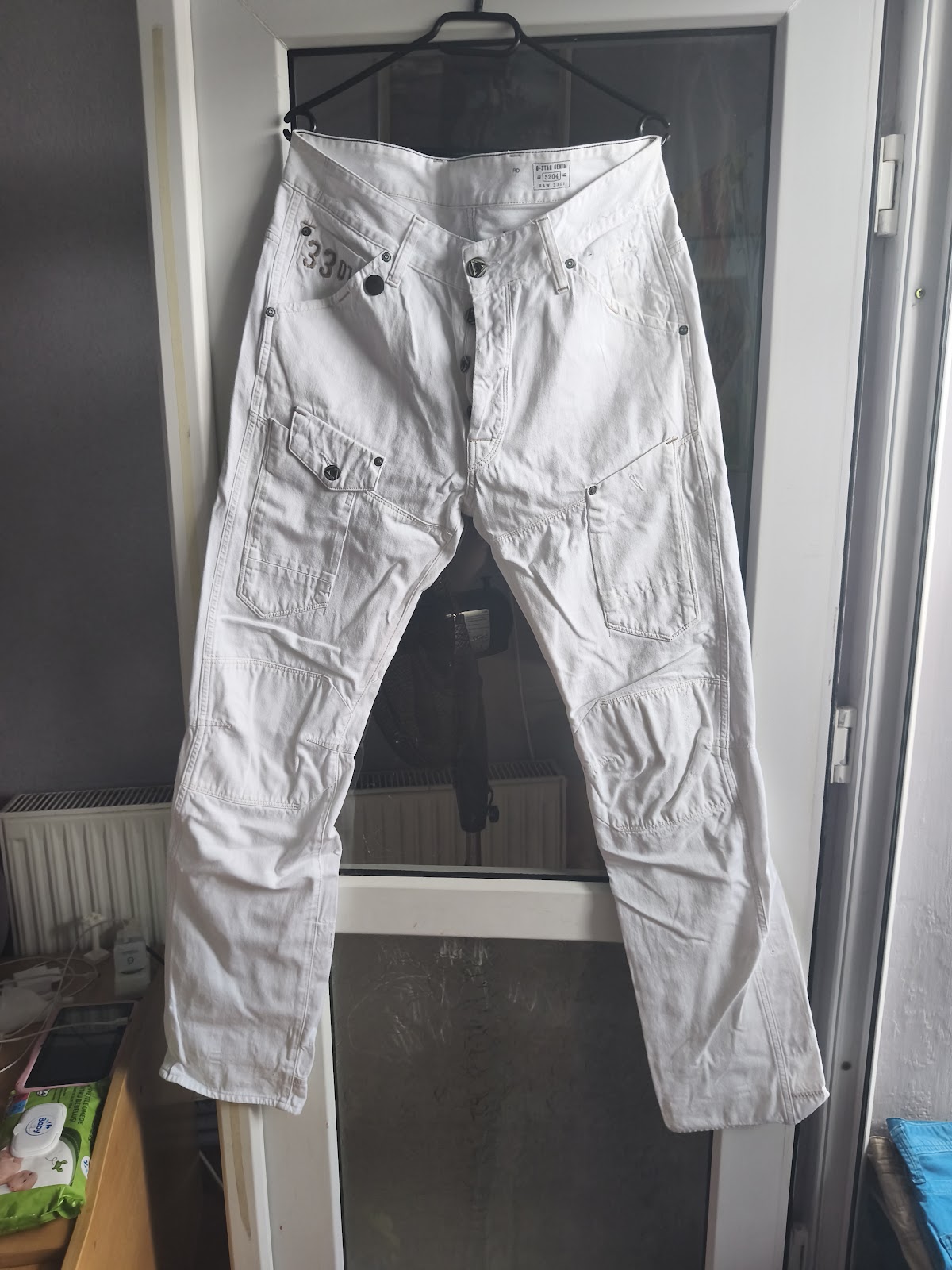 Barbati - Pantaloni bărbați G-Star - L - albă