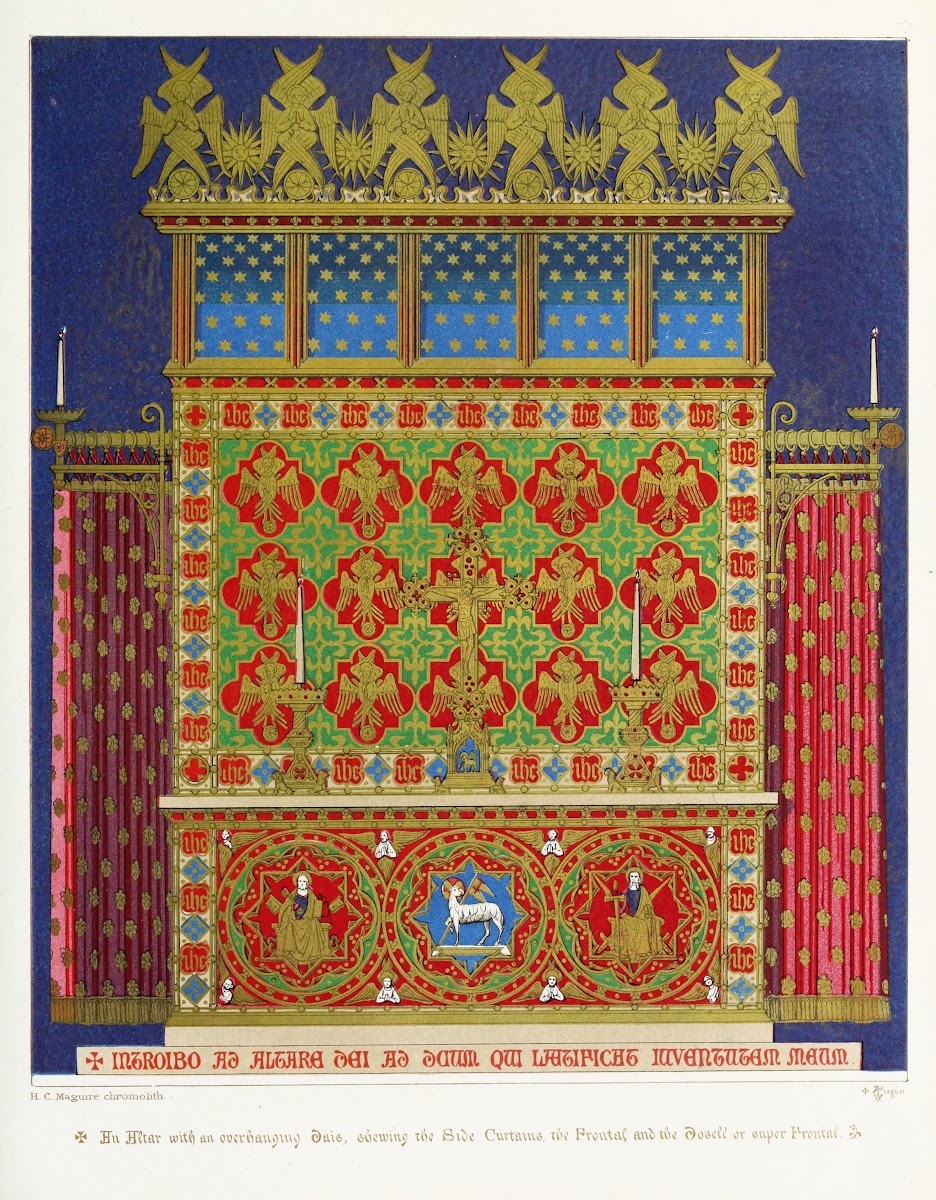 Altar and Dossell with Curtains 1846