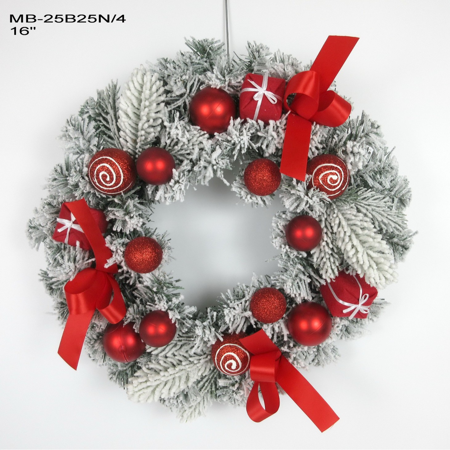 Beflockter Weihnachtskranz, 30 oder 40 cm, handgefertigt