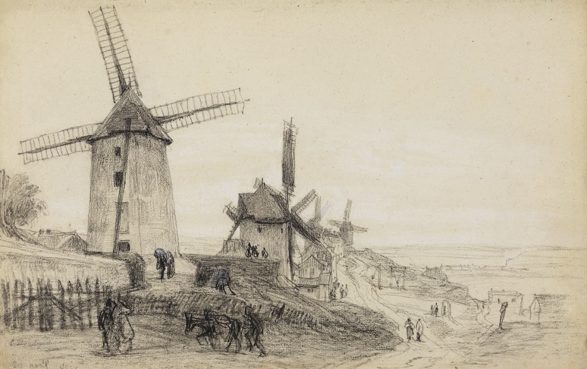 Windmühlen auf der Butte Montmatre 1852 1853