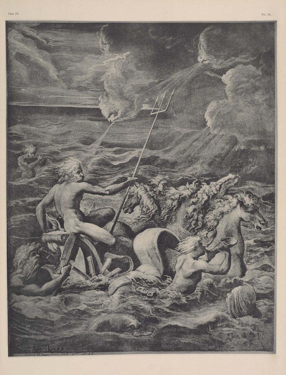 Perino del Vaga  Drawing of Neptune in his chariot 1900