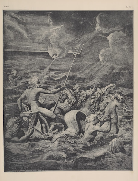 Perino del Vaga  Drawing of Neptune in his chariot 1900