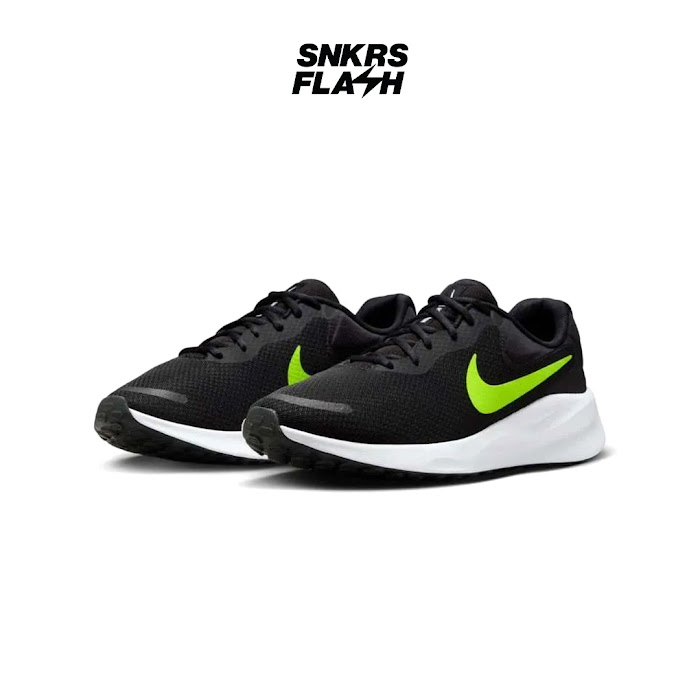 NIKE REVOLUTION 7 BLACK LIME - FB2207010 - Size 44.5