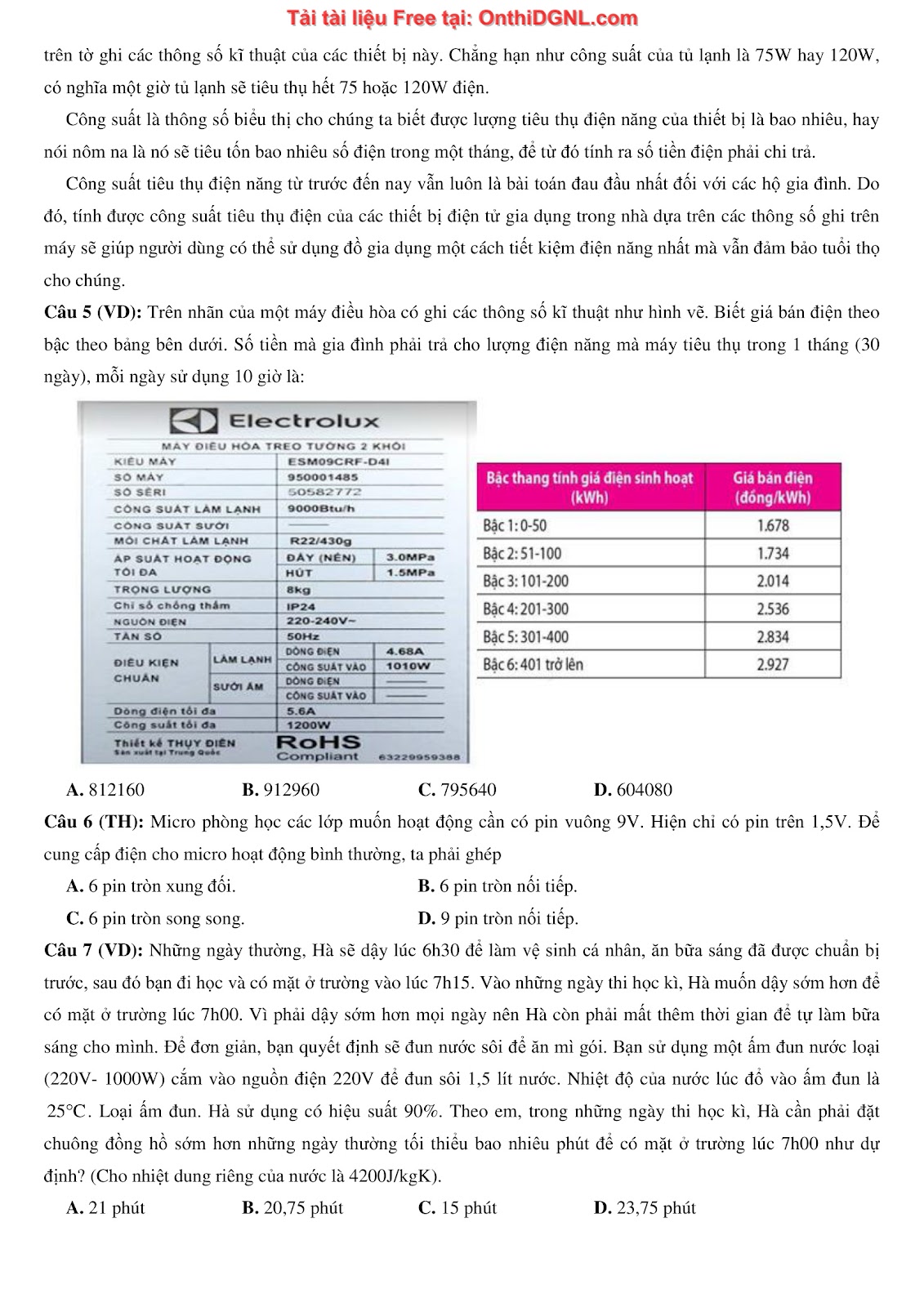 300 bài tập môn Vật Lý - Ôn thi ĐGNL ĐHQG TPHCM Phần 15